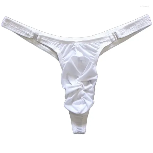 UNDUPTS Erkekler Seksi Külot Elastik T-Back Nefes Alabilir Toka Bulge Torbası Perspektifi Erkek Bikini İç Çamaşır