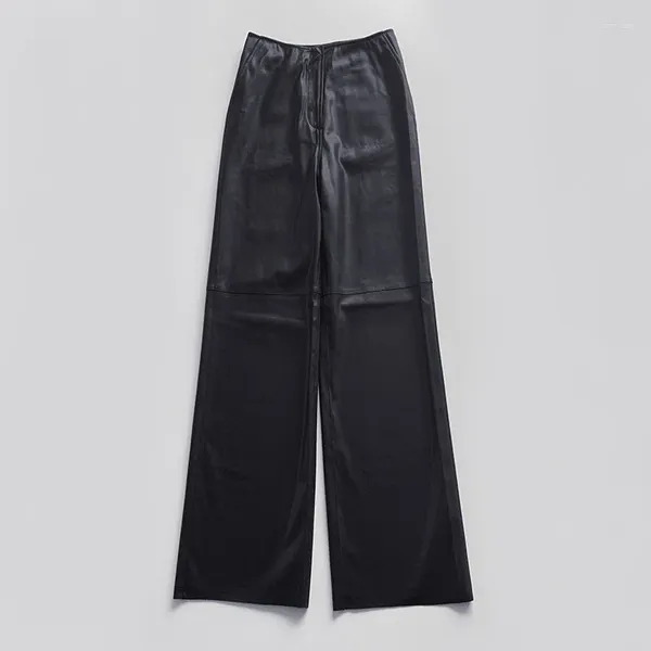 Pantaloni da donna in morbida pelle proteica Belli pantaloni casual dritti ecologici a gamba lunga da donna primavera e autunno