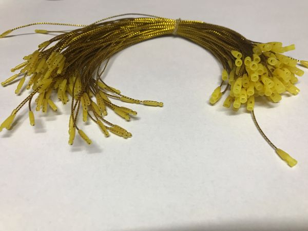 Halsketten 20 cm goldene Hang -Tag -Saiten in Bekleidung auf Lagerung guter Qualität 1000 Stück Los Kabel für Kleidungsversiegelungskugel Kopf