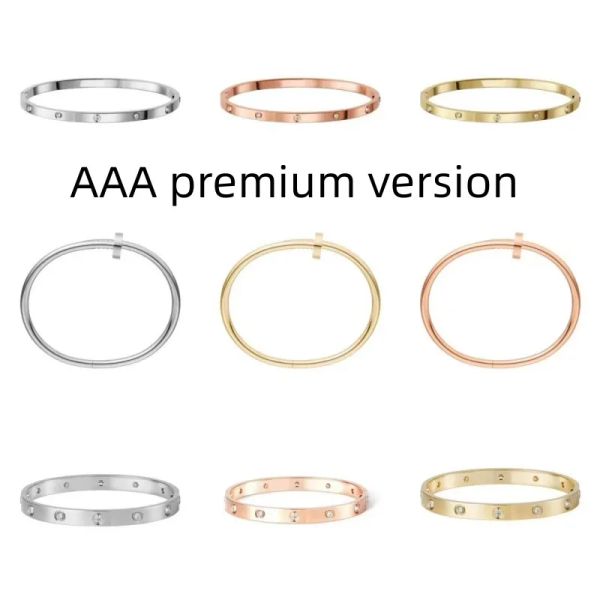 Pulseiras de pulseiras aaa de alta qualidade na personalidade da moda européia e americana parafuso de pulseira de casal de diamante completo frete grátis