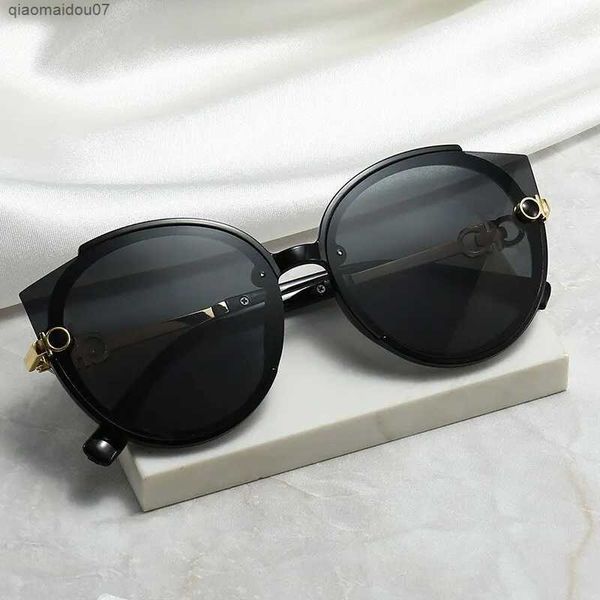 Óculos de sol Óculos de sol redondos 2021 Designer de marca de luxo gato óculos de sol dos olhos homens Mens Vintage Black Shadow UV400 Womens Newl2404