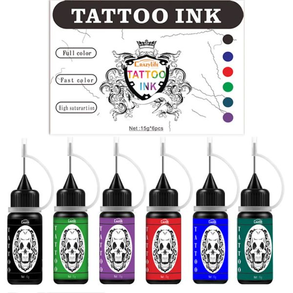 Болты 15G 6 цветов комплект Хенна Полуперманентная татуировка чернильная паста для временной татуировки наклейка на естественная краска для тела тату