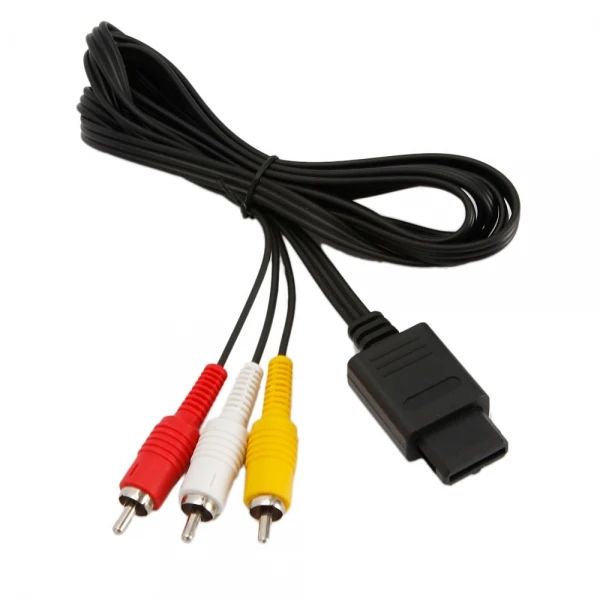 Cabos FZQWEG 30 pcs 1.8M 6FT AV TV RCA Cabo de vídeo para SNES Game Cube para Nintend N64/64 Game Cable