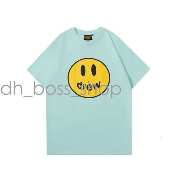 Designer-Herren-T-Shirts der trendigen Marke Drew Basic Smiley Face bedrucktes, kurzärmliges T-Shirt, lässiges Hemd mit lockerem Boden für Männer und Frauen, hochwertige Mode 530