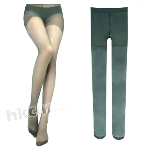 Meias femininas roupas sexuais vida noturna moda transparente meia-calça cor verde meias sexy senhora seda