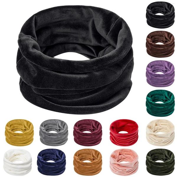 Sciarpe Protezione per il collo invernale Sciarpa da donna Elegante velluto antivento Peluche Anello caldo Accessori per la stagione fredda Cachecol Feminino