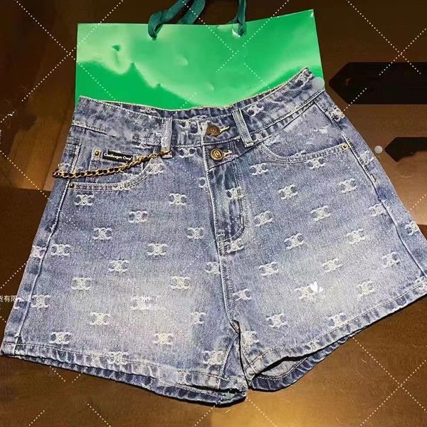 Mulheres verão novo design cintura alta jeans jeans magro carta shorts jacquard SMLXLXXL3XL