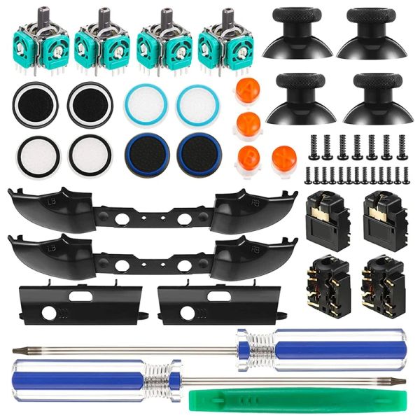 Joysticks Ersatz Game Controller Kit Thumbsticks Griffe Kappe Joystick Stoßstangen ABXY Tasten Für ONE S Controller 1708