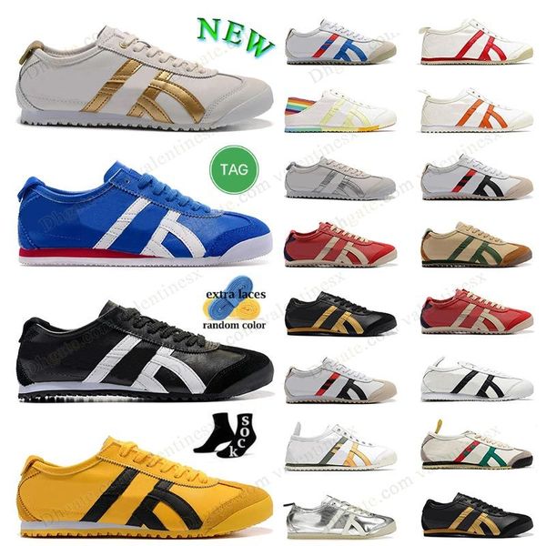 2024 scarpe da ginnastica gialle scarpe da corsa uomo donna Onitsukass Tiger Mexico 66 tigre giallo nero blu scuro G beige rosso famosi mocassini chaussure per sport all'aria aperta scarpe da ginnastica