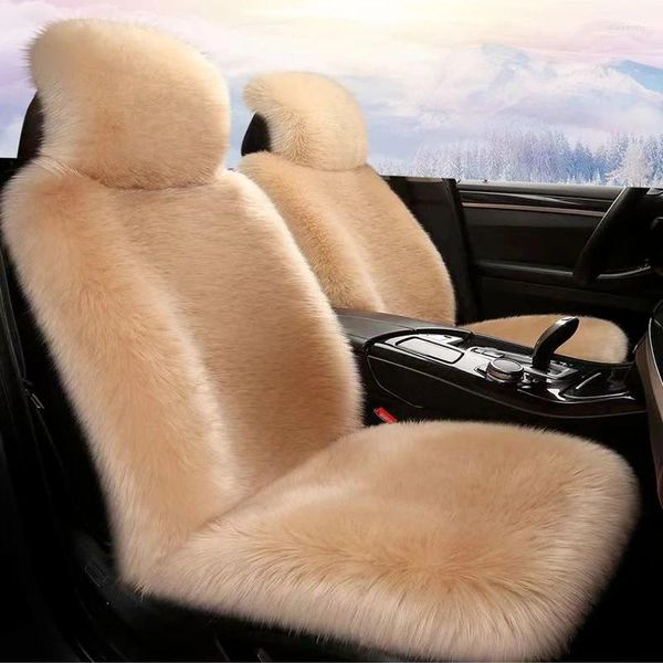 Capas de assento de carro longo almofada de pelúcia universal inverno quente automóveis capa ultra-macio antiderrapante cadeira protetor almofada encosto