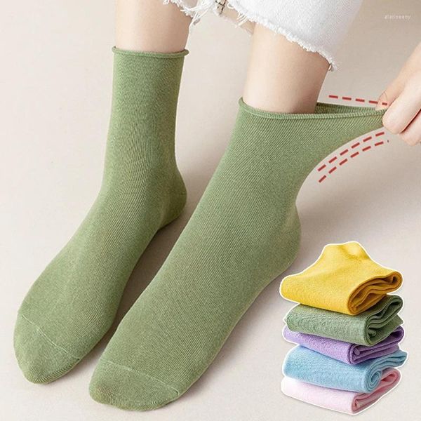 Meias femininas gelo fino solto japonês moda estilo universitário cor sólida casual meia respirável elástico de alta qualidade meninas sokken