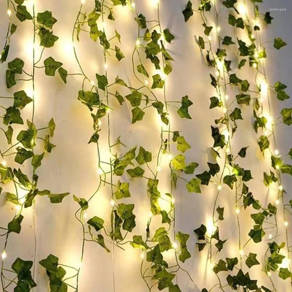 Dizeler Yaprak Ivy String Lights Vine Garland Çelenk Lamba Peri Gece Işığı Ev Düğün Doğum Günü Bahçesi Dekorasyon