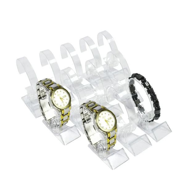 Ferramentas 10 pçs/lote acrílico relógio display rack pulseira organizador transparente relógio jóias expositor atacado