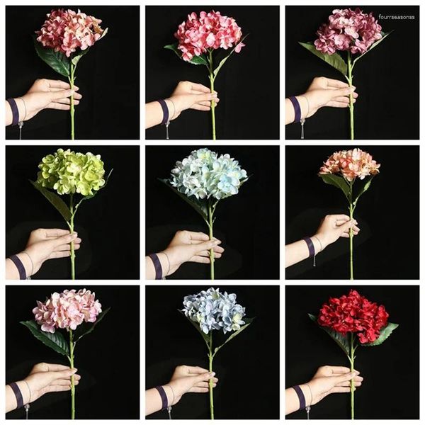 Dekorative Blumen, Hortensien, künstlich, fühlen sich echt an, DIY, Hochzeit, Brautstrauß, groß, blau, Heimdekoration, Arrangement