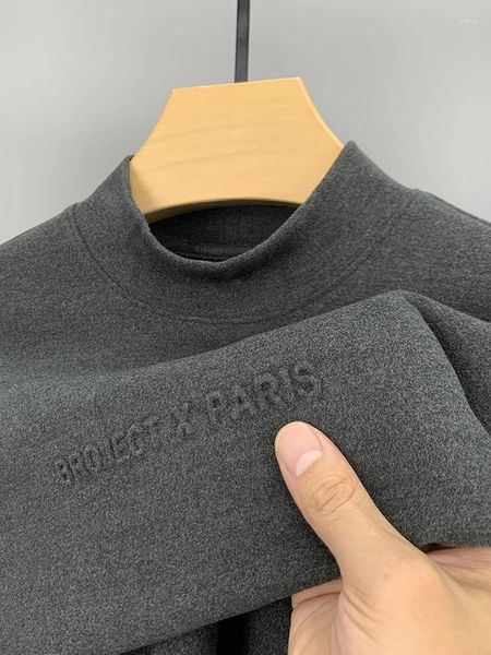 Мужские футболки 2024, высококачественная весенне-осенняя модная водолазка с длинными рукавами и принтом букв, рубашка Dralon, футболка, топ M-4XL