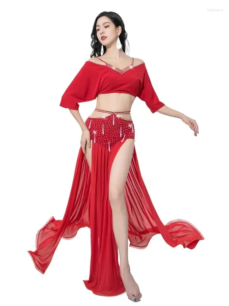 Сценическая одежда 2024, оригинальный танцевальный костюм живота, легкая роскошная тренировочная юбка, костюм для группового выступления ZM466