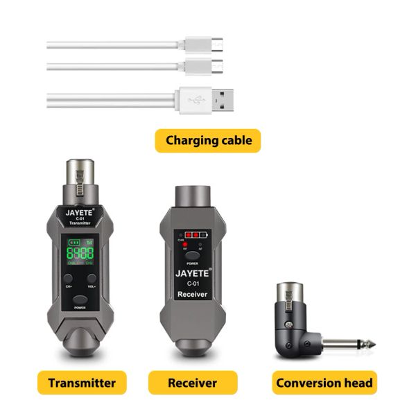 Accessori Accesso Microfono Microfono Wireless Transmiter Sistemi di trasmissione di chitarra wireless ricaricabile con display HD