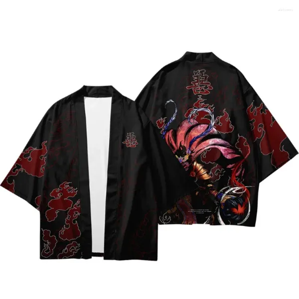 Roupas étnicas Japonês Azul Kimono Plus Size Carpa Estilo Chinês Moda Praia Mujer Robe Cardigan Homens Camisas Yukata Haori Mulheres