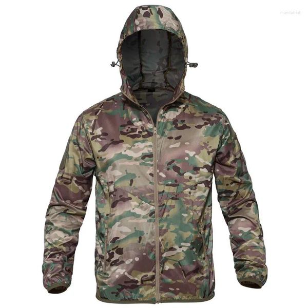 Jaquetas masculinas 2024 fino exército militar leve rápido seco blusão jaqueta verão impermeável tático pele capa de chuva