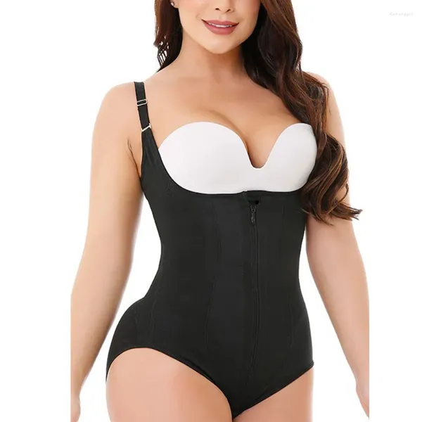 Shapers femininos 2024 mulheres sexy uma peça apertada espartilho corpo shaper bustiers espartilhos sólido preto shapewear oc8