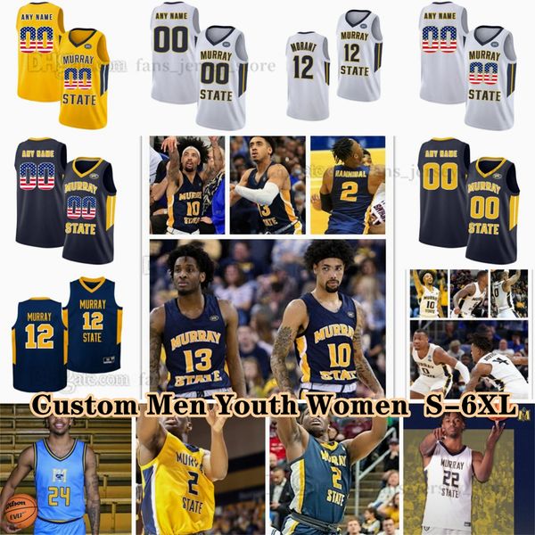 NCAA Custom S-6XL Murray State Racers College Maglie da basket 10 Tevin Brown 23 Nick Ellington 24 Jacobi Wood 12 Ja Morant Justin Morgan Shawn Walker Jr.