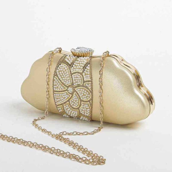 Новая изысканная ручная сумка с жемчугом и водой и бриллиантами, сумка на плечо с ремешком на цепочке, вечерние сумки принцессы Qipao 240222 240222