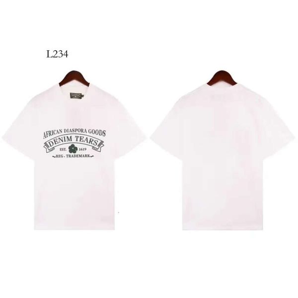 Рубашка Tears Мужские футболки Demin Джинсовые футболки Y2K Готовые шорты Harajuku Хип-хоп Негабаритные хлопковые футболки Топы с короткими рукавами Дизайнер с коротким рукавом 632 24