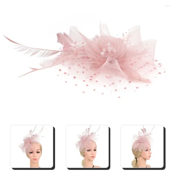 Il cappello da tea party con bandane ha copricapo da fascinatore per la sposa per le donne da sposa, decorazione con ciondolo, fascia in ABS, accessori per capelli da sposa