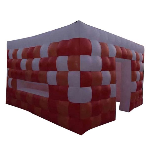 wholesale 6x6x3,5 mH (20x20x11,5 piedi) Stampa colorata Tenda cubica Tendone cubo gonfiabile Pop-up Evento Centro feste Rifugio per fiere con ventilatore in sconto