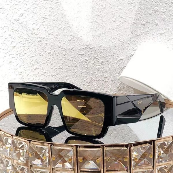 Europäische und amerikanische P-Buchstaben-Sonnenbrille, High-End-Damenbrille, Sommer-UV-Schutz, Designer-Sonnenbrille, Sonnenschutz, großer Rahmen, Herren-Sonnenbrille, mit Box