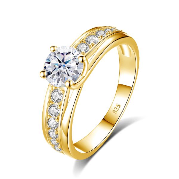 Anéis inicial 1 quilate moissanite anel para mulheres sólido 925 prata ródio luxo jóias de casamento com certificado presente feminino dd