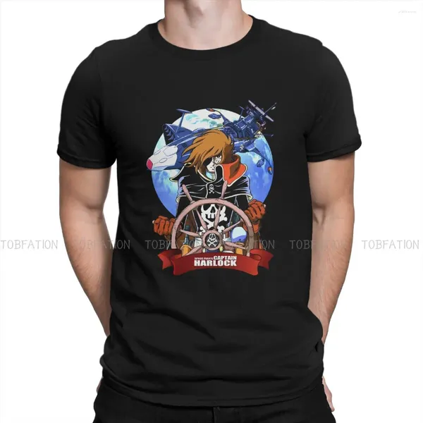 Herren T-Shirts Captain Harlock Space Pirate T-Shirt Homme Männer Kleidung 4XL 5XL 6XL Baumwollhemd