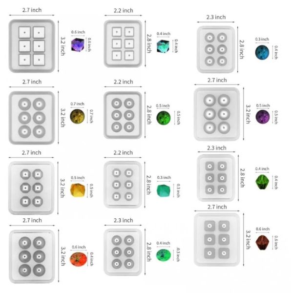 Ожерелья 12 шт./Набор кристаллической эпоксидной смолы, плесени, ожерелье из бисера, силиконовая плесень, суде