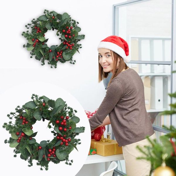 Fiori decorativi Ghirlanda di Natale Simulazione Tromba Bacca Foglia Porta Appesa Finestra Puntelli Decorazione Ventose