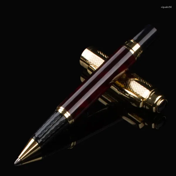 Высококачественная Золотая шариковая ручка для бизнеса и офиса со средним наконечником, металлическая шариковая ручка для письма студентов