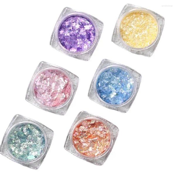 Glitter per unghie Snow Velvet Enhancement Crystal Paillettes scintillanti alte Polvere super sottile Colore trasparente