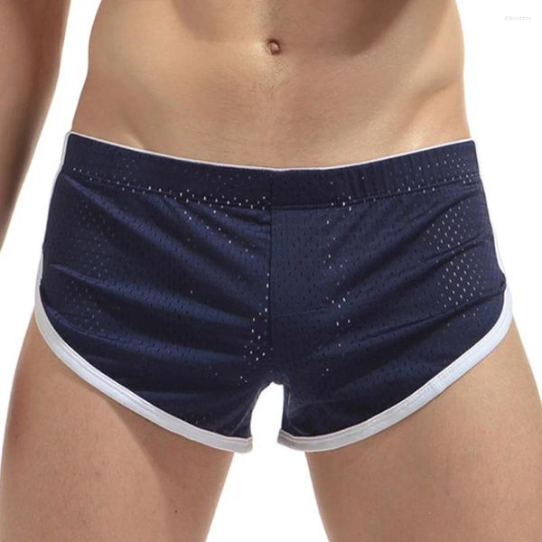 Cuecas masculinas calcinha casual boxer briefs seta respirável shorts malha esportes roupa interior pijamas confortáveis