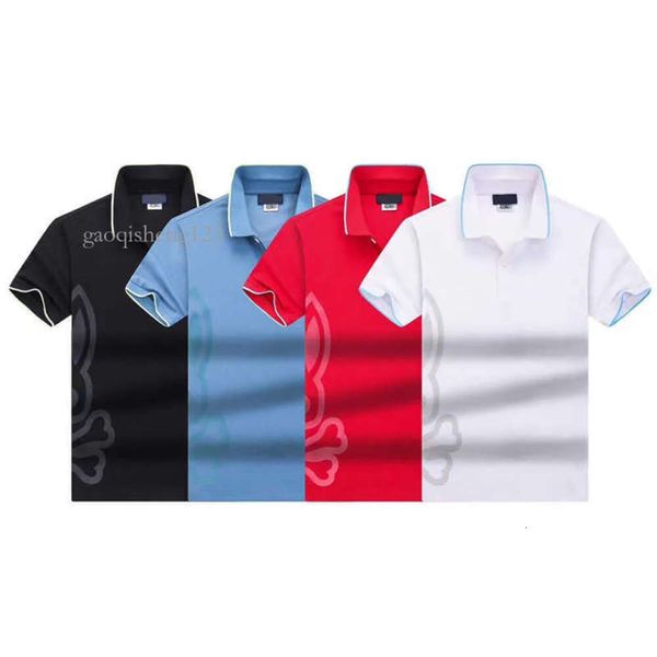 Psiko Tavşan Gömlekleri Amerikalı Tasarımcı Psikos Polo T Shirt Erkek Modaya Modeli Pamuk Tees ABD Sokak Giyim Kısa Kollu Kafatası Tavşan Giyim M-3XL Gaoqisheng123