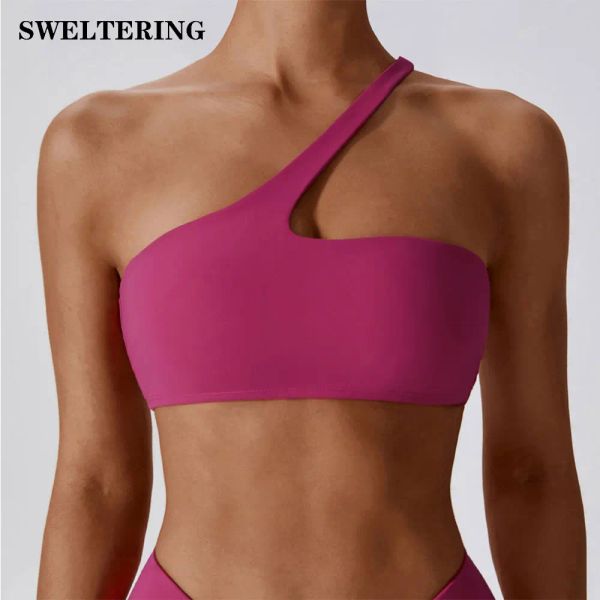 Reggiseni Comfort con cinturino singolo Reggiseno yoga da palestra Top da donna Pettorina da corsa Reggiseno sportivo elasticizzato Pull Up Intimo da donna Canottiera fitness Canotta