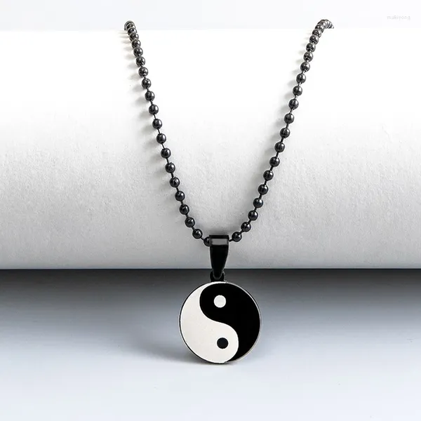 Kolye Kolye Taichi Yin Yang Dedikodu Kolye Moda Metal Alaşım Uzun Zincir Çift Arkadaş