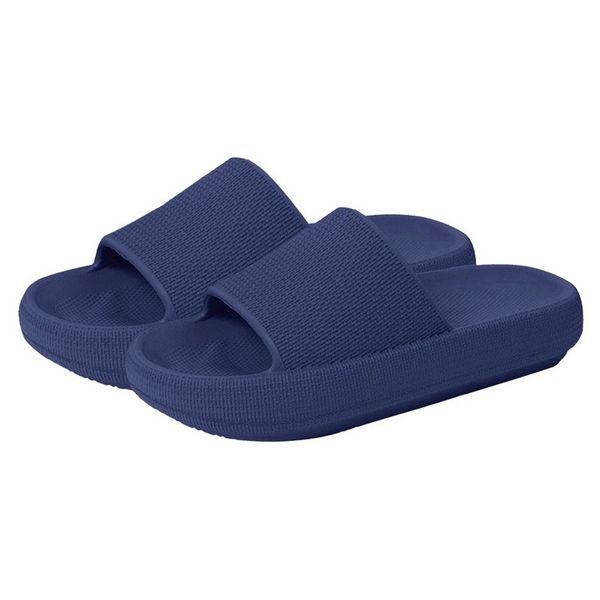 Plastic thick soled cool slippers for indoor parent-child style soft soled household bathroom bathing men and womens slipper dark blue
