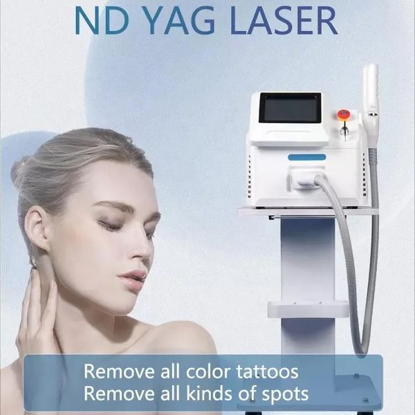 Interruptor Q não invasivo Nd Yag Laser Indolor Remoção de tatuagem Sobrancelha Pigmento Lavagem Anti-acne Spot Mole Dispositivo de cuidados com a pele Picosecond