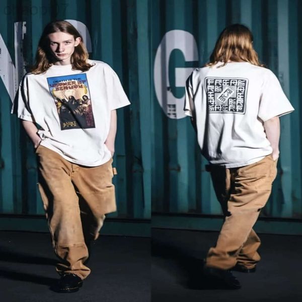 Designer moda t camisa saint michael personagem ilustração impressão vintage solto casual em torno do pescoço dos homens e das mulheres de manga curta t-shirt
