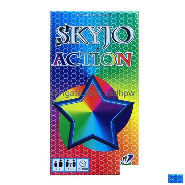 Карточные игры Skyjo Action, английская версия, настольная игра, карты для семейной вечеринки T240109, Прямая доставка Dh3Oi
