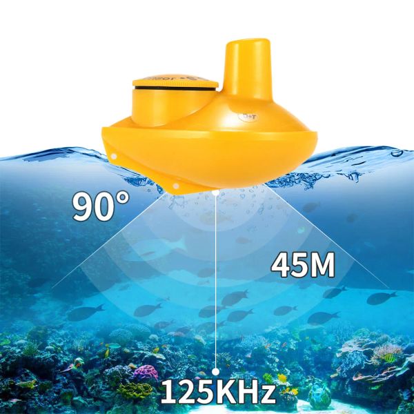 Localizadores de sorte localizador de peixes sonar remoto sem fio sensor sonar localizador de pesca transdutor 45m profundidade de água fishfinder eco pesca sounder