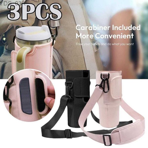 Outros Drinkware Portátil Útil Saco de Garrafa de Água Bebida Copo Manga Titular Alça de Ombro Ajustável Transportadora Crossbody para Escalada YQ240221