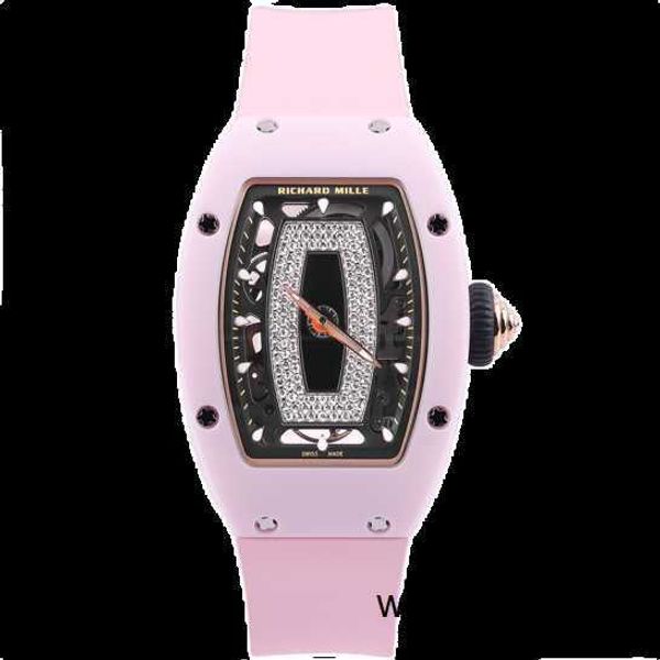 Relógio de pulso masculino da coleção mais recente RM Timepiece Relógio de pulso masculino Richardmilli Rm0701 Pó cerâmico lateral oco automático mecânico traseiro movimento transparente com D