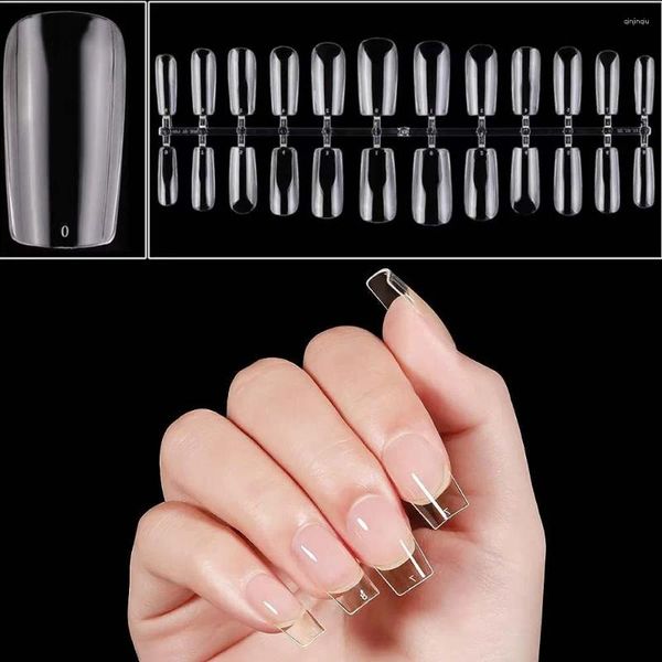 Pregos Falsos 240 Pcs Gel Dicas de Unhas para Extensão Falso Cobertura Completa Esculpida Sqaure Press On Short American Systerm