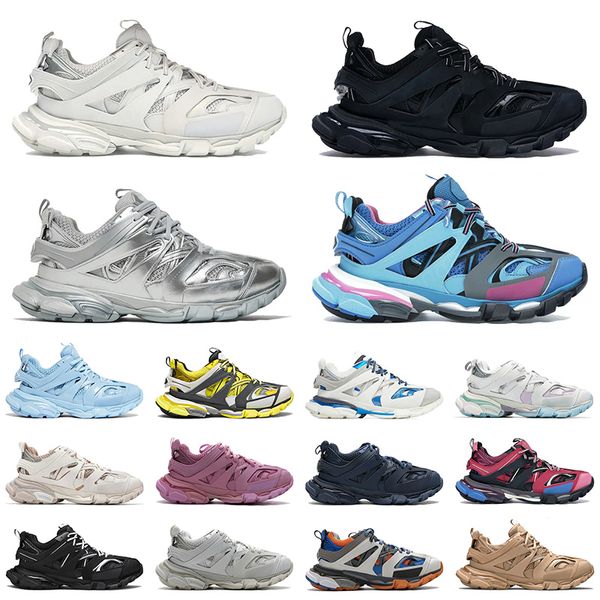 Track 3 3 Tess S Gomma Leder Balencaigaes Triple Black White Green Belenciaga Belanciaga Track Runners Tennisschuhe Opa Ancien Daddy Sneakers Männer Frauen