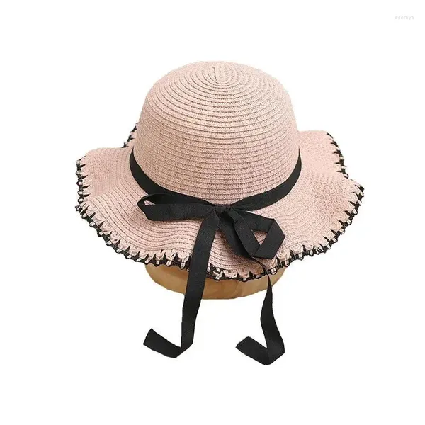 Acessórios de cabelo Girlymax Baby Girls Boutique Kids Straw Sun Hat Férias à beira-mar